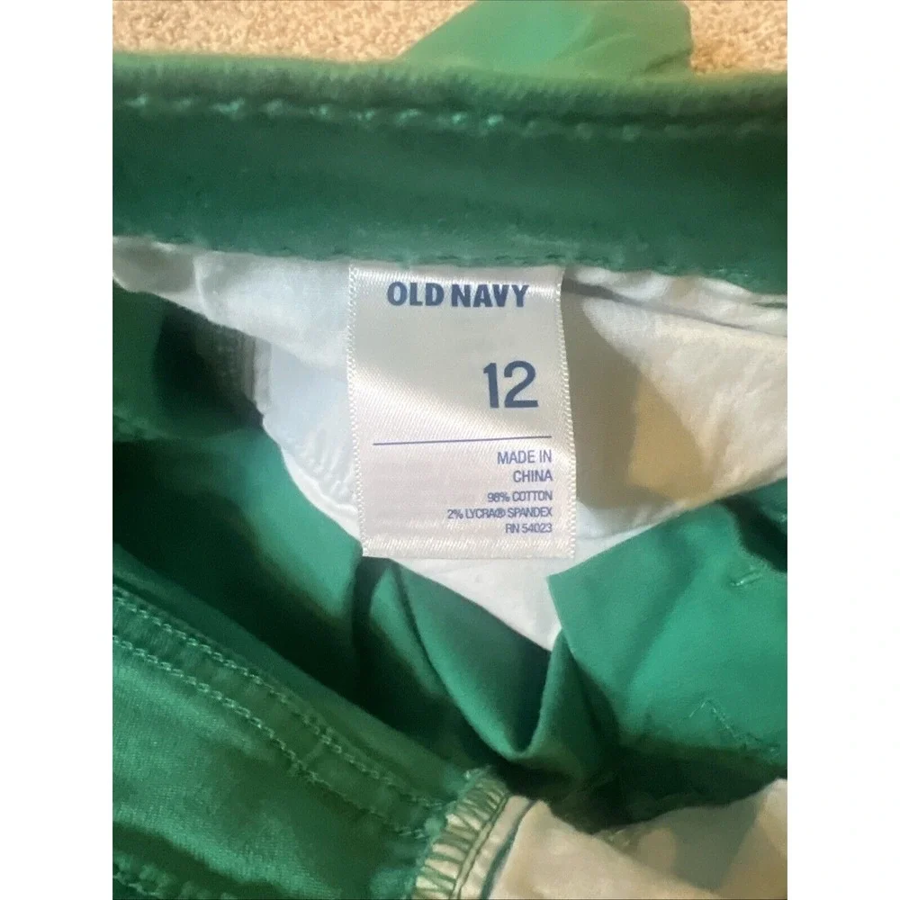 Old Navy Rockstar 12 Youth Super Skinny Lower Rise Stretch Green Jeans‎ Girls